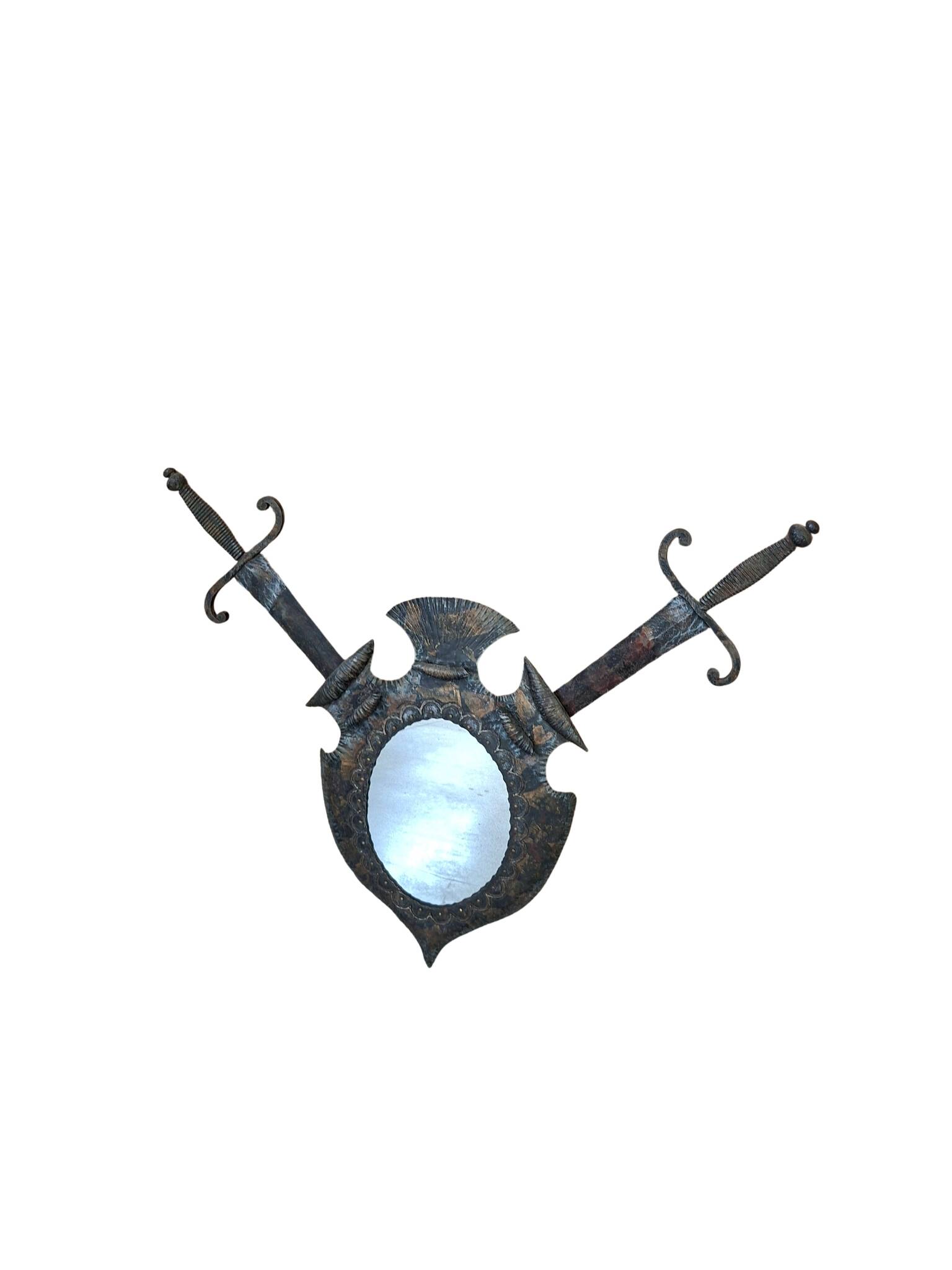 Specchio Araldico anni '70 in Ferro Battuto