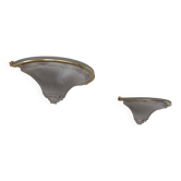Paire d'appliques en verre et laiton, France, 1960