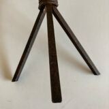 Brutalist beaten-iron campaign candlestick 1970