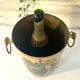 French vintage cloisonne champagne bucket with grape and vine design
