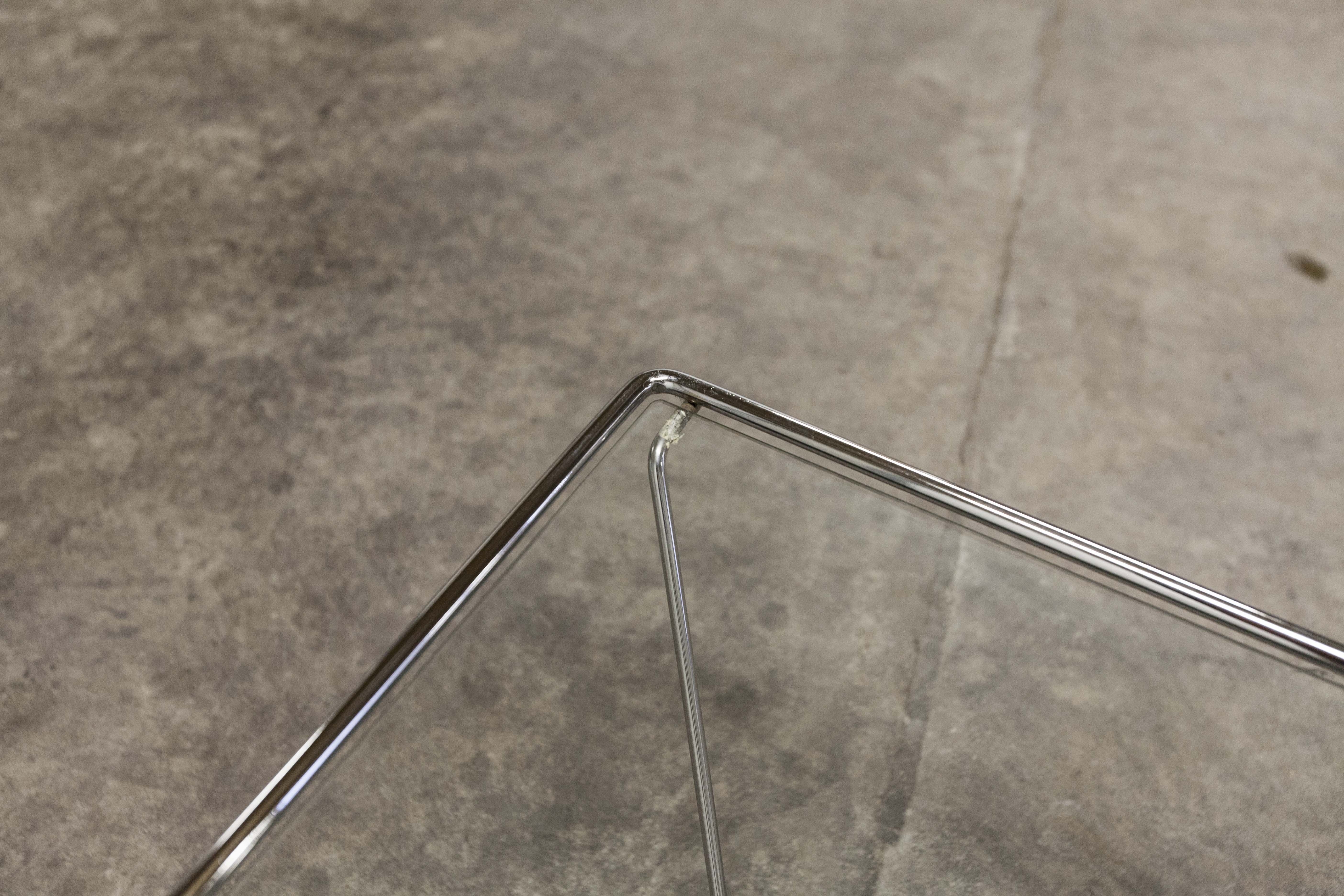 1980 glass square coffee table