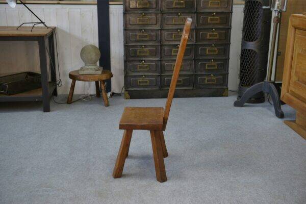 Brutalist chair in solid oak, 1950s