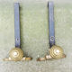 Brass chenets & fleur de lys cast iron