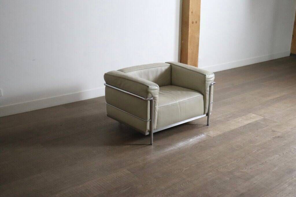 Cassina LC3 armchair by Le Corbusier in leather, Italy 1980s