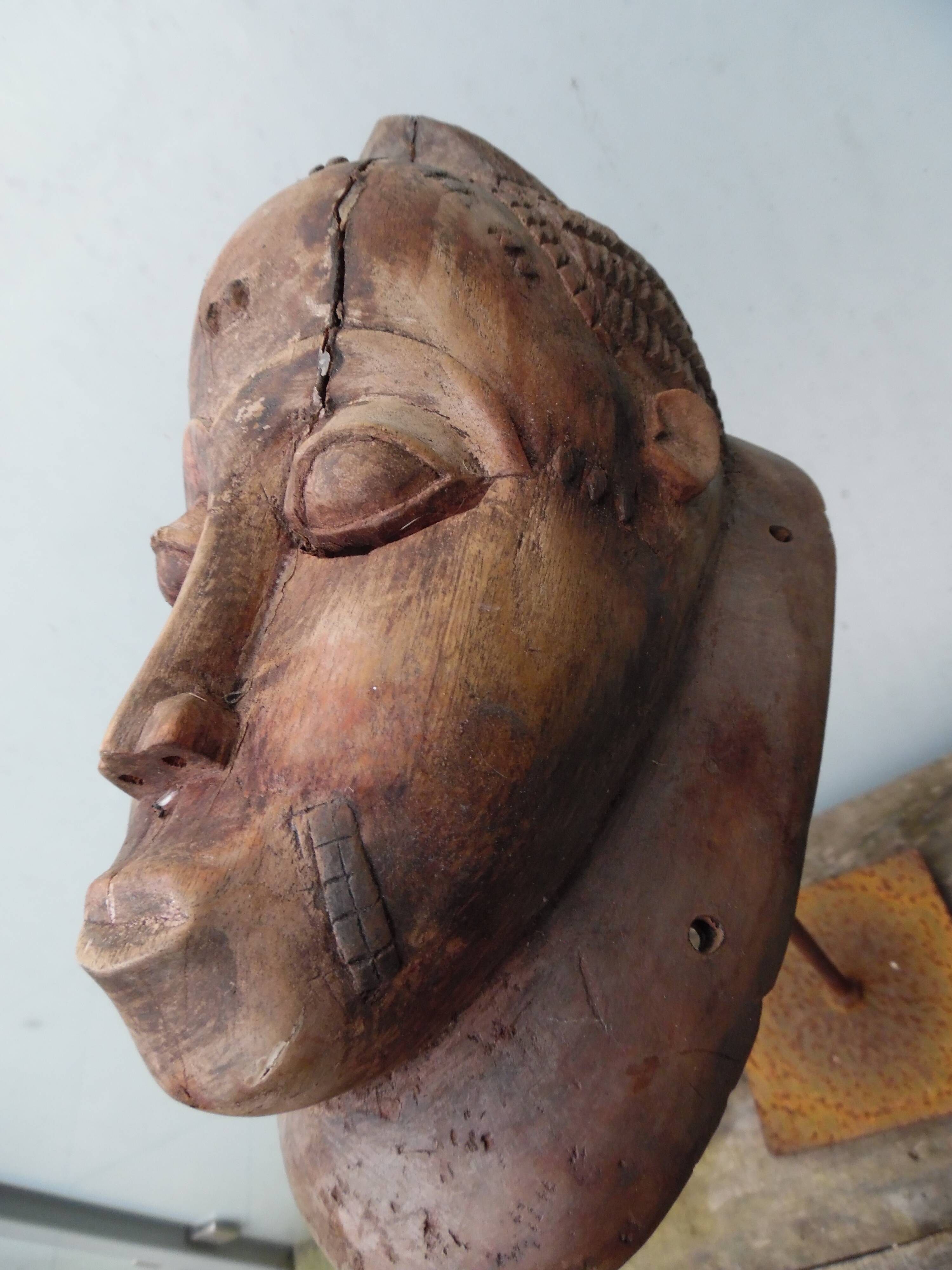 Baoulé wooden mask from Ivory Coast