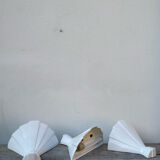 3 appliques en céramique blanche 1960