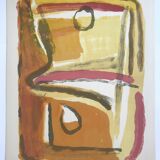 Original lithograph signed by Bram VAN VELDE, Yellow Course, 1967 (MP 40)