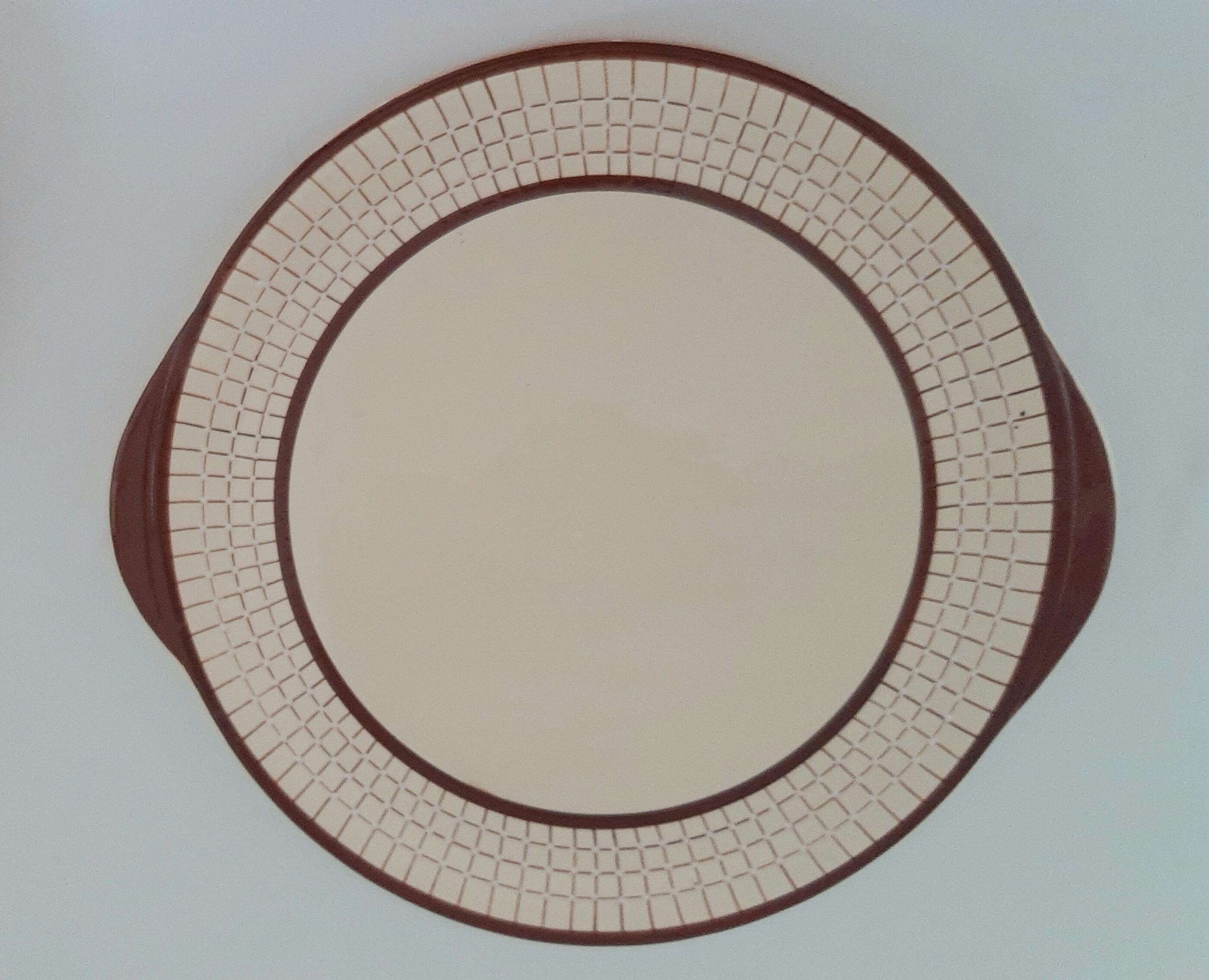 5 assiettes à dessert et plat faïencerie Longchamp modèle Colmar années 50