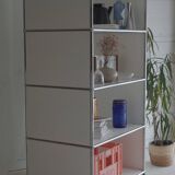 Lot of 3 designer furniture: usm haller white: 1 column with 2 modules.