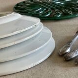 4 ironstone plates.