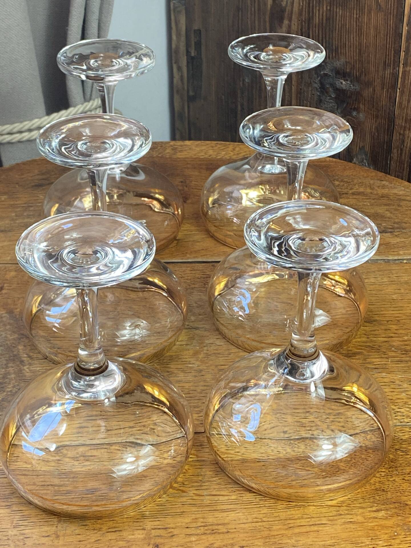 Champagne coupes or cocktail glasses with gilding
