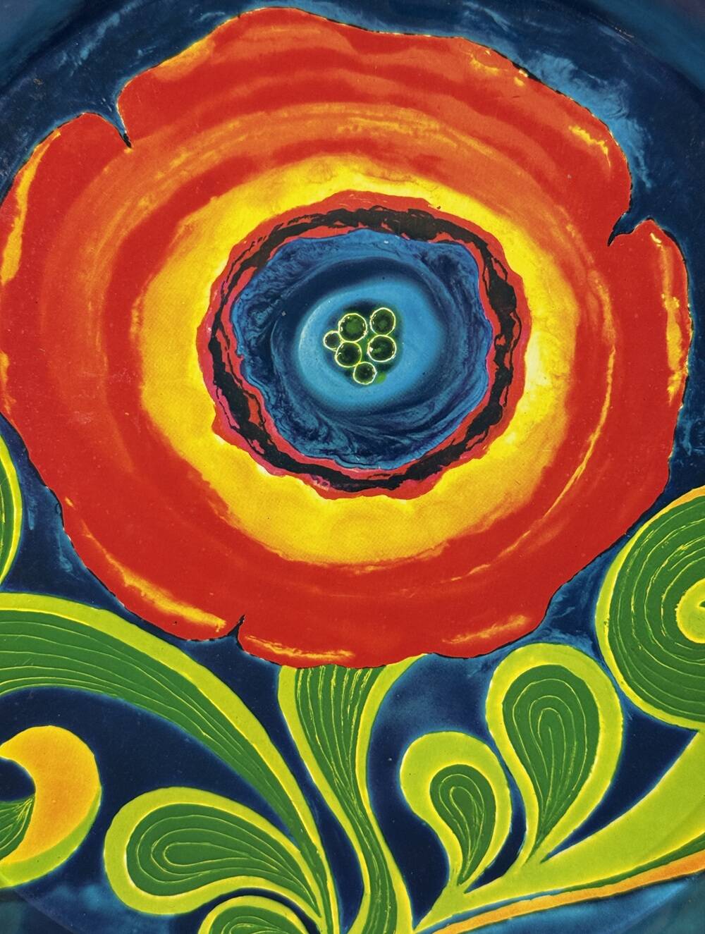 Vintage Flowerpower tin tray 1970’s
