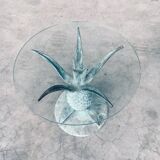 Hollywood Regency Style Brass Patinated Pineapple Side Tables, France, 1970s, Set of 2