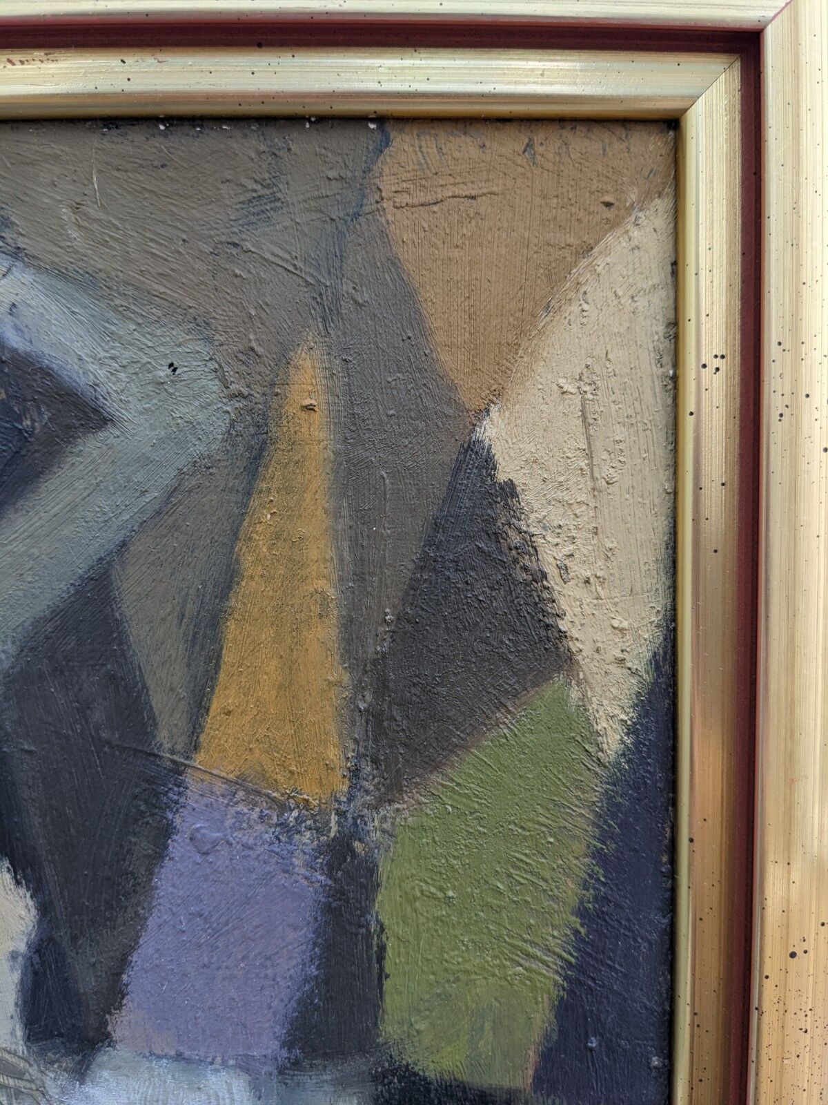 Mid-Century Modern Swedish Figurative Framed Oil Painting, "Cubist Dancer"