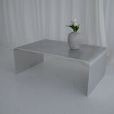 Sculptural Brushed Aluminum Coffee Table