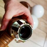 3 rattan and opaline wall lights
