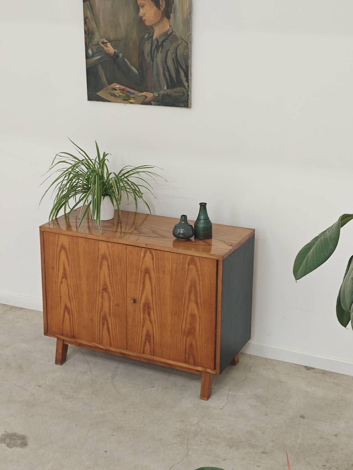 Small buffet with two doors by Frantisek Jirak, oak, 1960.