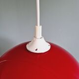 Large vintage pendant lamp in red opaline, 1970s