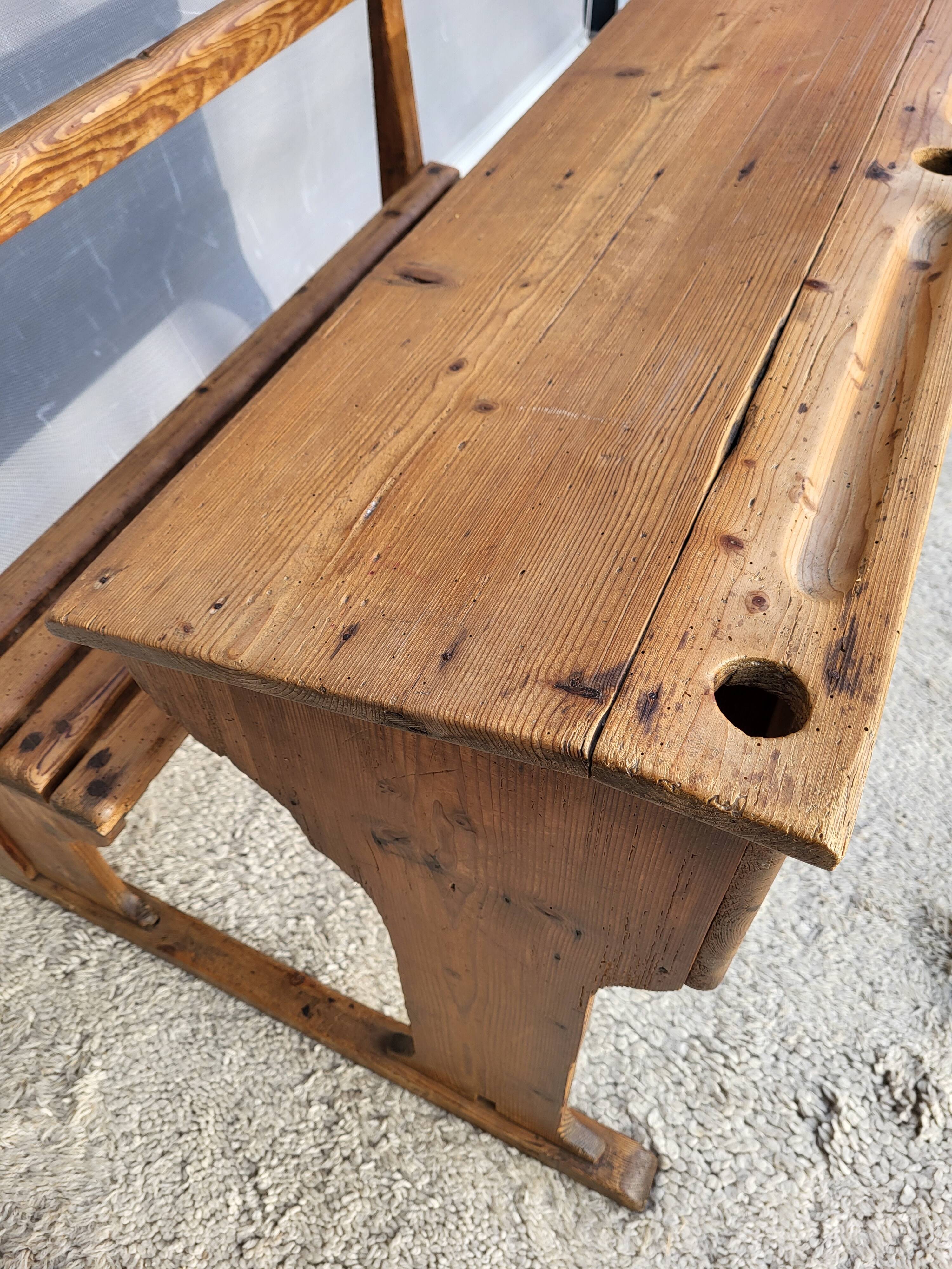 Double solid wood school desk