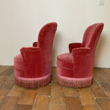 Paire de fauteuils crapaud