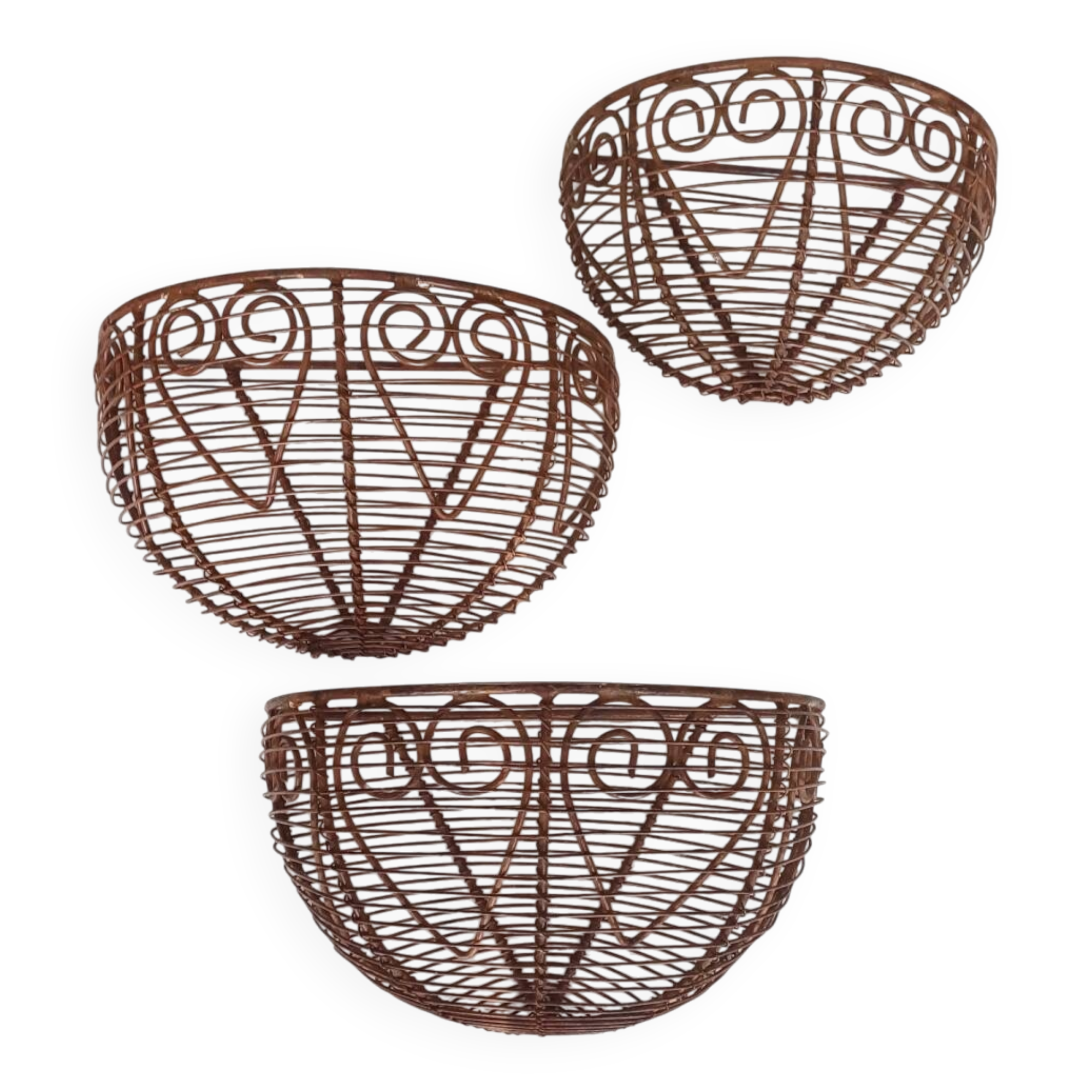 Wall-mounted plant baskets