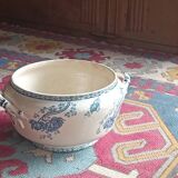 soupière, plat de forme en porcelaine  Sarguemines France décor Royat