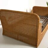 Vintage rattan sofa bed