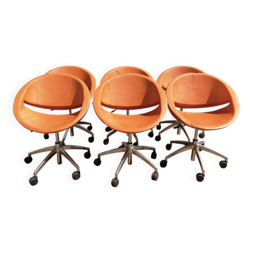 Set of 6 Mya office chairs, Aresline