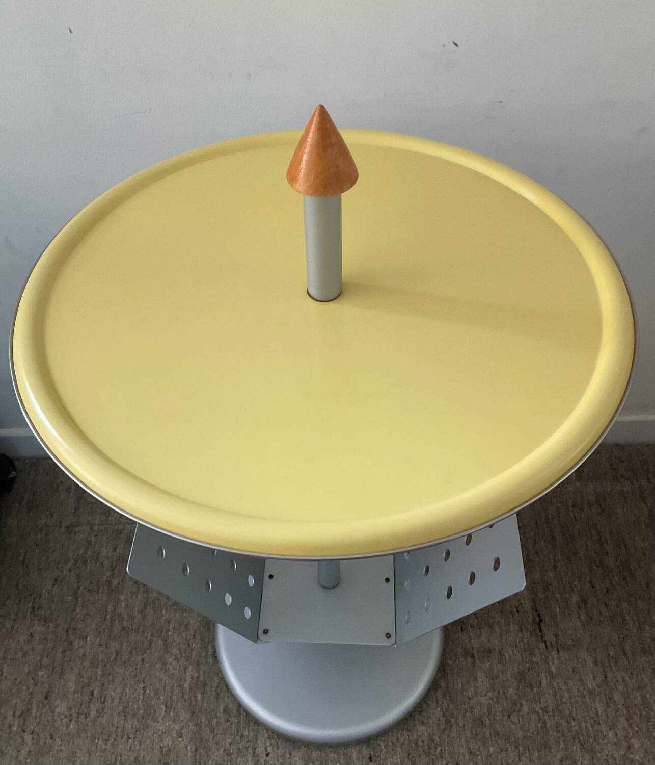 Post-Modern metal side table from the 1980s