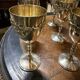 Carafe et 6 verres en métal argenté