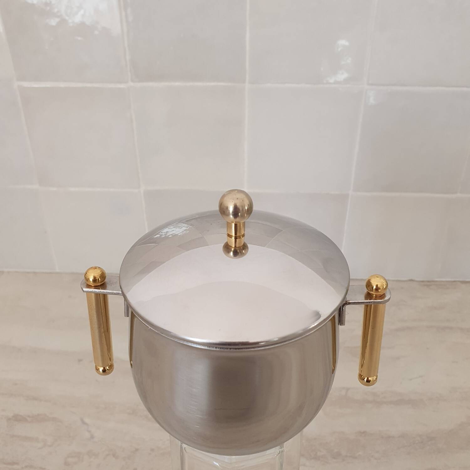 Stainless steel sugar bowl GA 18/10 made in Italy