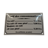 Enamelled plate "consumer tariff"