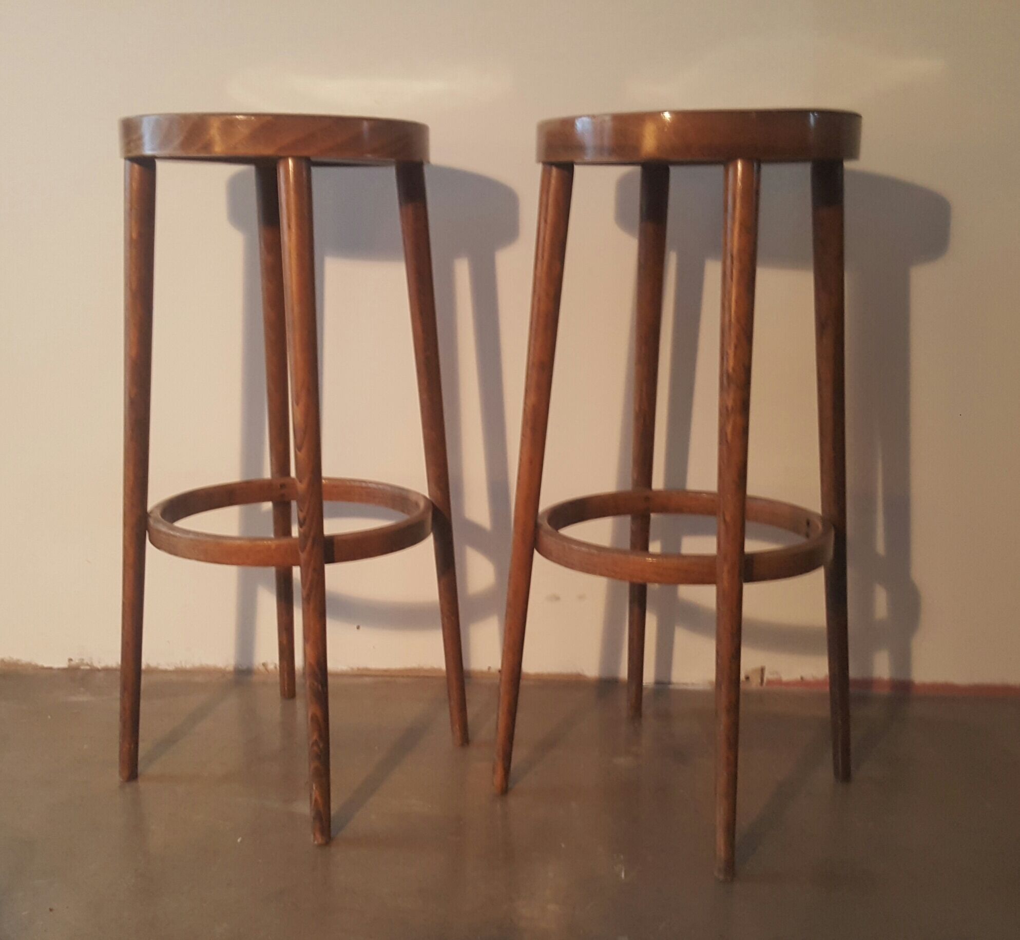 Pair of Baumann bar stools