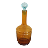 antique carafe in blue and amber glass - Portieux Georges Sand