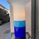 Lampe verre bleue design italien 1970