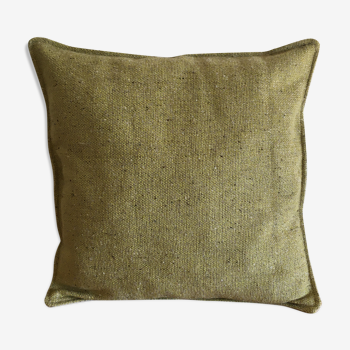 Coussin lainage chiné vert