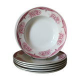 Set of 6 hollow iron earth plates by Boch