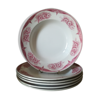 Set of 6 hollow iron earth plates by Boch