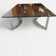Table basse vintage en verre fumé et chrome, années 1970