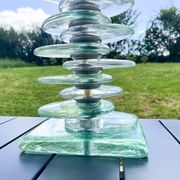 Large lamp base made of glass pebbles from the 70s/80s
