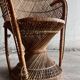 Set of 2 Emmanuelle rattan armchairs — natural beige rattan with black accents, large & small