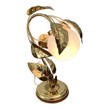 vintage lamp with golden leaves