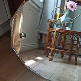 Vintage beveled octagonal mirror