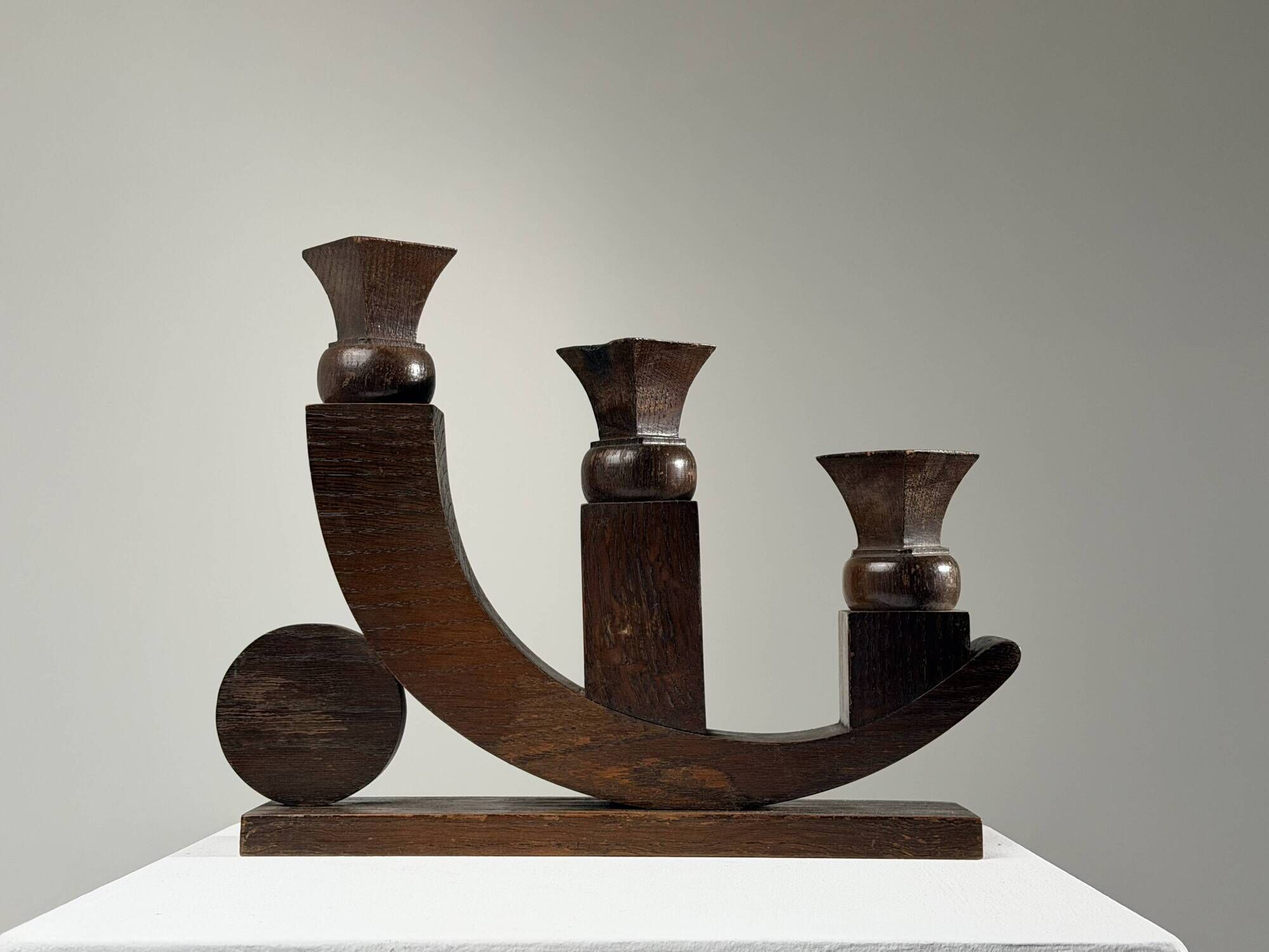 Art Deco chandelier in carved wood – France, circa 1930