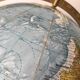 Globe Earth Scanglobe 1960 in relief, paper map and brass footing