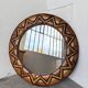 Round rattan mirror 1980