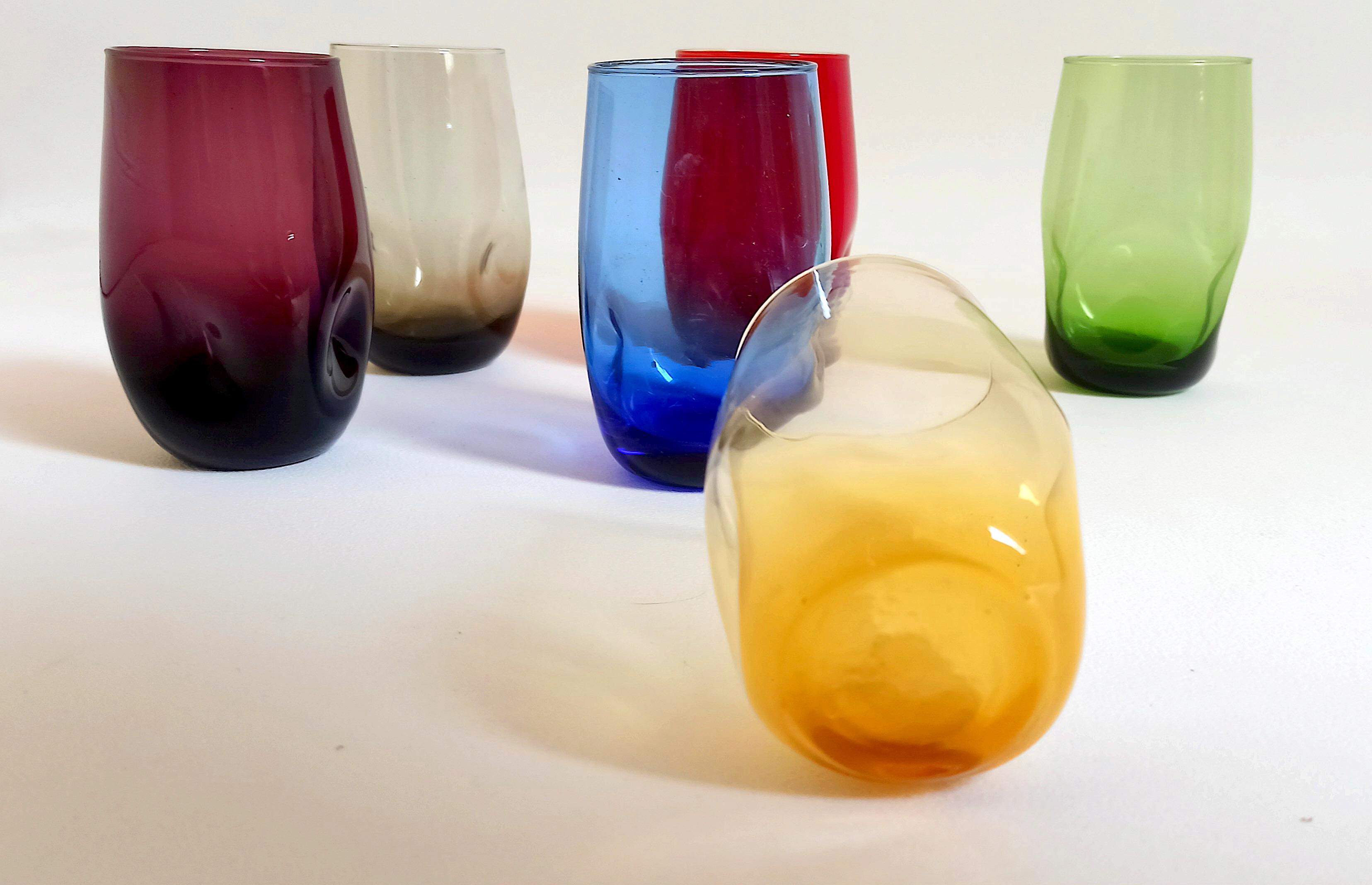 Ancien Service à Orangeade Vintage - Pichet + 7 Verres Soufflés
