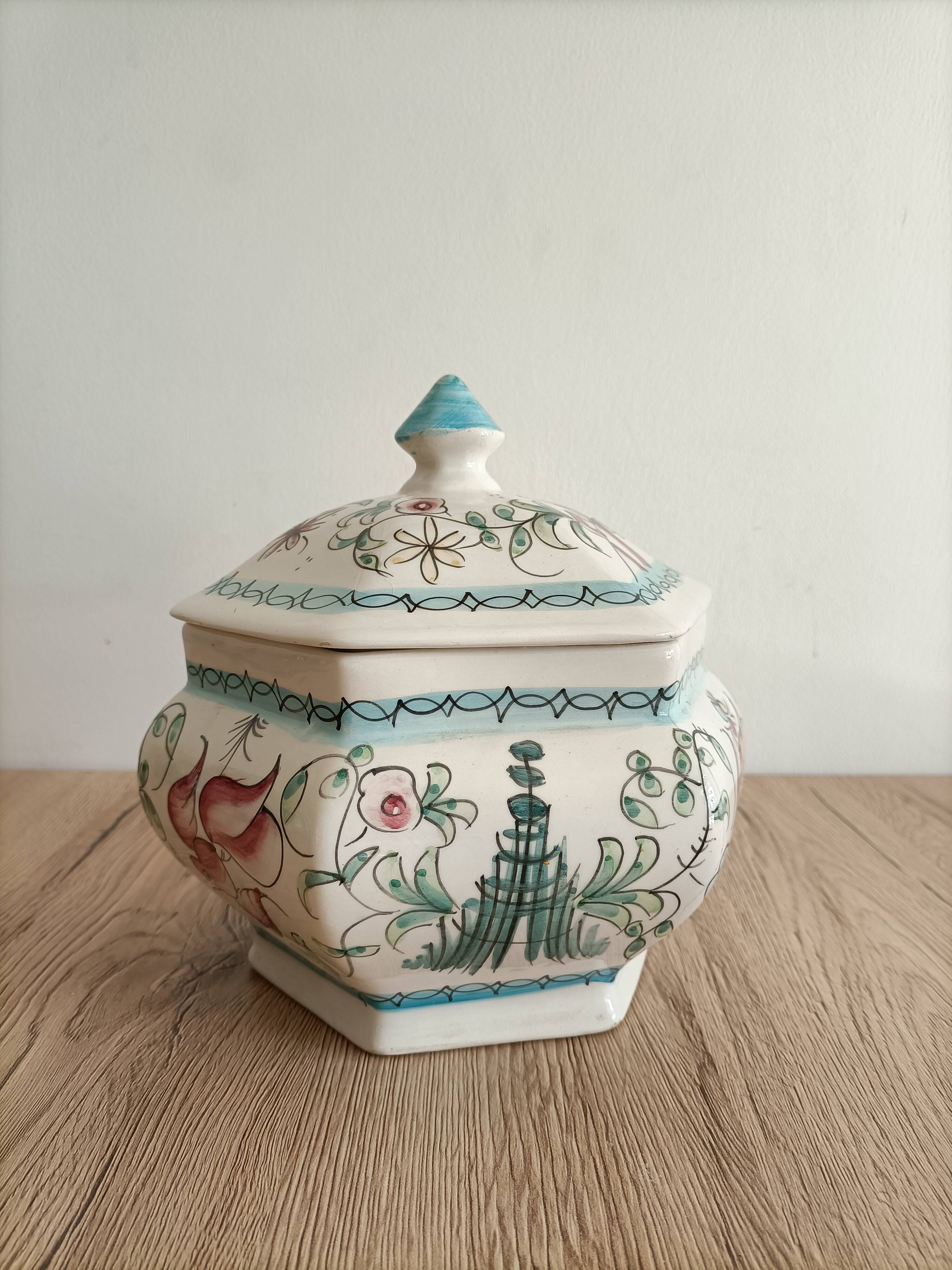 Hexagonal ceramic candy box or empty pocket