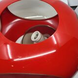 Massive Belgium red plexiglass UFO Space Age pendant light, 1970