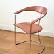 Chaise Arrben Ursula postmoderne en cuir cognac et chrome